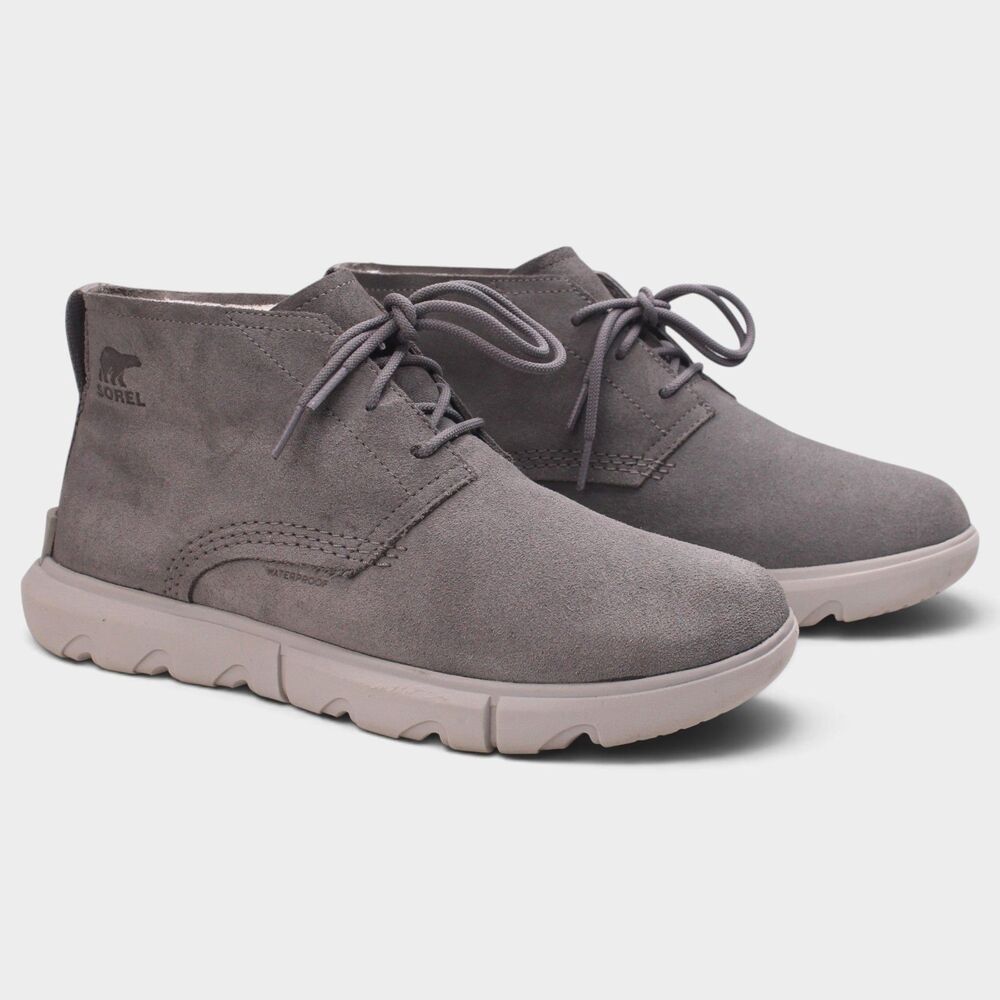 Sorel Explorer Drift Men 9 Gray Waterproof Insulated Suede Boots